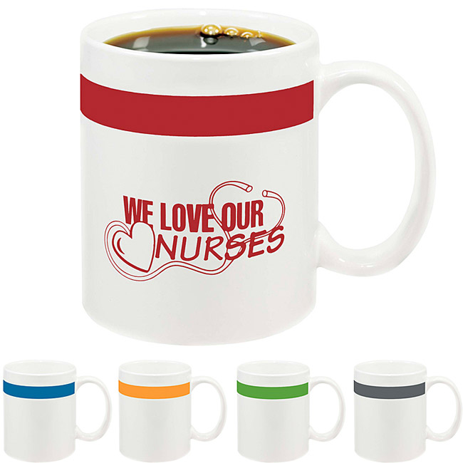 Color Accent Budget Mug - 11 oz.
