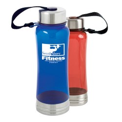 Sleek Polycarb Bottle w/ Attached Lid - 18 oz.