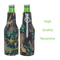 Zip Camo Bottle Coolie - High Quality Neoprene