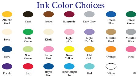 Ink Color Chart