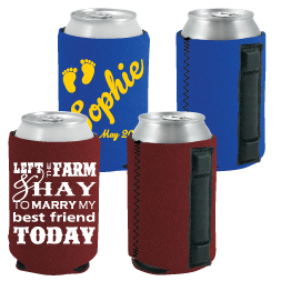 10oz Premium Neoprene Can Cooler - Zig Zag Stitch, Personalized Drinkware