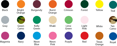 Koozie Color Chart