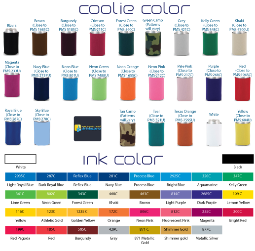 Koozie Color Chart