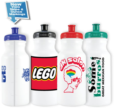 Classic 28 oz. Water Bottles, Custom Waterbottle, Custom Bike Waterbottle, Plastic Bottles, Soft Squeezable bottles