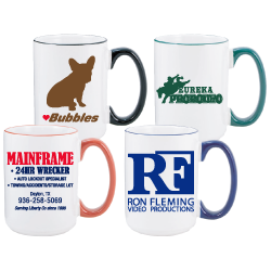 Color Tipped Mugs - 15oz