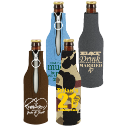 Personalized Monogrammed Long neck Beer Bottle Cooler with Design