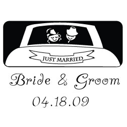 Bride & Groom In Car